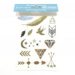 AV Art-tatoos Тату дизайн 26 - Стрелки, перья (золото, серебро, черный)