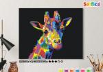 Картина по номерам на холсте 50х40 см. "Радужный жираф".