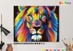 Картина по номерам на холсте 50х40 см. "Радужный лев"