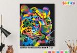 Картина по номерам на холсте 50х40 см. "Радужный леопард".