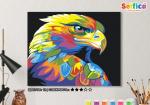 Картина по номерам на холсте 50х40 см. "Радужный орёл".