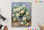 Картина по номерам на холсте 50х40 см. "Белые розы".