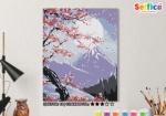 Картина по номерам на холсте 50х40 см. "Цветущая сакура".