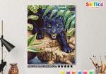 Картина по номерам на холсте 50х40 см. "Черный леопард"