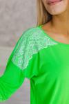 Костюм домашний женский Клеманс футболка длинный рукав+брюки зеленый