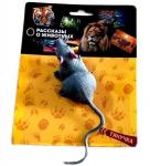 Рассказы о животных. Игрушка пластизоль тянучка на карт."Мышь." арт.W6328-343