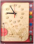 Часы с циферблатом под роспись "Зимний домик" с красками арт.ДНИ124 /20