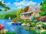 Американский домик на берегу озера