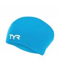 Шапочка для плавания Long Hair Wrinkle-Free Silicone Junior Cap, силикон,LCSJRL/420, голубой