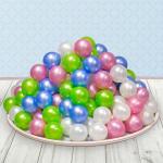 Шарики для сухого бассейна «Перламутровые», диаметр шара 7,5 см, набор 100 штук, цвет розовый, голубой, белый, зелёный