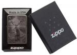 Зажигалка Zippo Classic с покрытием Black Ice, латунь/сталь, чёрная, глянцевая, 36х12х56 мм