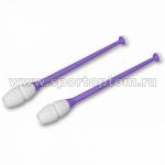 Булавы для художественной гимнастики вставляющиеся INDIGO (пластик,каучук), IN018, Фиолетово-белый, 41 см