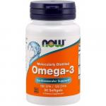 Now1649, Омега-3 (Omega-3) 1000 мг, 30 капсул, NOW