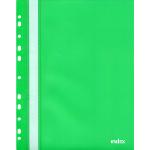 Папка-скоросшиватель с перфорацией, прозрачн. верх, А4, пластик, 130/180 мкм, зеленый цв., INDEX