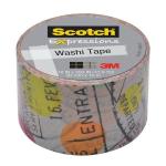 Лента клейкая декоративная SCOTCH Washi, путешествие, 30мм x 10м.