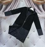 Комбинированное пальто кашемир+плащевка черное KH