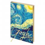 Записная книжка А5 80л. ЛАЙТ, кожзам, Greenwich Line Vision. Van Gogh.  Night, тон. блок, зол.срез, NA5-25372