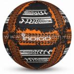 Мяч футбольный №5 INDIGO STREET GAME для игры на асфальте (PU прорезиненный), IN157, бело-черно-оранжевый