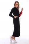 Платье длинное с капюшоном и разрезом - InformaL | черный с красным