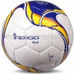 Мяч футбольный №5 INDIGO GOAL тренировочный (PU 2.5 мм Корея), C02, бело-сине-желтый