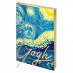 Записная книжка А6 80л. ЛАЙТ, кожзам, Greenwich Line Vision. Van Gogh. Night, тон. блок, зол. срез, NA6-25406