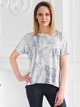Блуза вискозная стального оттенка - Линда | серый