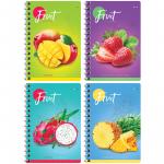 Записная книжка А6 80л. на гребне Фрукты. Colorful fruits, Зк6к80гр_26882