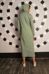 Платье длинное с капюшоном и разрезами - InformaL-2 | оливковый