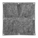 QWERTY Органайзер квадратный, из фетра, 4 кармана, 35*35 см, 1 л*4,  серый