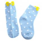 Детские носки 1-3 года 10-14 см "Горошек с бантиком" Голубые