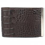 Зажим для купюр Croco-зк-300 (карм на мелочи,  2 кнопки)  натуральная кожа коричневый кайман (62)  213082