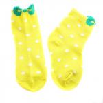 Детские носки 1-3 года 10-14 см "Горошек с бантиком" Желтые
