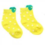 Детские носки 1-3 года 10-14 см "Горошек с бантиком" Желтые