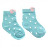 Детские носки 1-3 года 10-14 см "Горошек с бантиком" Бирюзовые