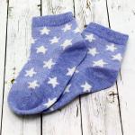 Детские носки 4-6 лет 16-20 см  "Синие" Звезды