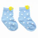 Детские носки 3-5 лет 15-18 см "Горошек с бантиком" Голубые