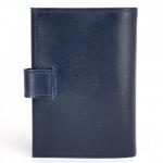 Обложка для авто+паспорт-Croco-ВП-1032  (с хляст, 5 внут карм, двойн стенка)  натуральная кожа синий орфей (151)  226649