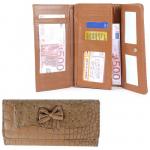 Кошелек женский искусственная кожа 943-04,  молния внутри,  3отд,  8 карм,  св.коричневый SALE 192362