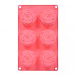 Форма силиконовая "Розы" 25,5*16,5*3 см, 6 ячеек, цвет в ассортименте MARMITON /20