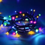 VEGAS   Электрогирлянда "Нить" 300 разноцветных LED ламп, контроллер 8 режимов, зеленый провод, 30 м, 220 v /20
