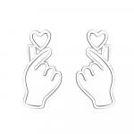 Серьги-гвоздики «Сердце в руке», Crystal Shik
