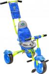 Велосипед детский ВД3 синий каркас, поворотная ручка-толкатель, два положения сиденья, тканевая накладка на руль