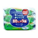 "Showa Shiko" Влажные салфетки для ухода за нежной кожей тела малышей с экстрактом листьев персика 3х80шт 120мм х 200мм 1 20