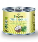Сливки кокосовые, органика, BONCOCOS, жирность 22%, 200мл, ж/б