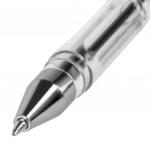 Ручка гелевая STAFF, ЧЕРНАЯ, корпус прозрачный, хром. детали, узел 0,5 мм, линия 0,35 мм