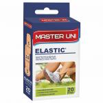 Набор пластырей 20 шт. MASTER UNI ELASTIC эластичный, на тканевой основе, 3 размера, коробка с европодвесом, 0108-005