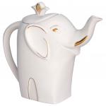 Чай HILLTOP "Королевское Золото", черный листовой, 80г, фарфоровый чайник "СЛОН ЗОЛОТО" 700мл, 09197