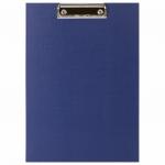 Доска-планшет STAFF с прижимом А4 (225х316 мм), картон/бумвинил РОССИЯ, синяя, 229052