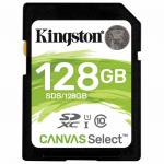 Карта памяти SDXC 128GB KINGSTON Canvas Select Plus UHS-I U1, 100 Мб/сек (class 10), SDS2/128GB