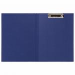 Папка-планшет STAFF, А4 (230х314 мм), с прижимом и крышкой, картон/бумвинил, РОССИЯ, синяя, 229054